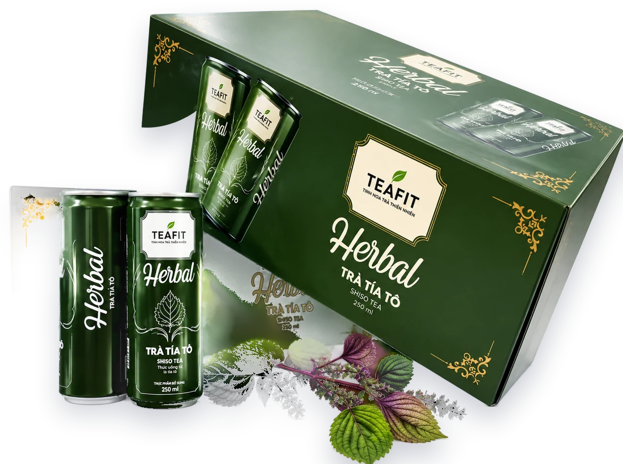 TEAFIT Herbal — Trà Tía Tô lon 250ml